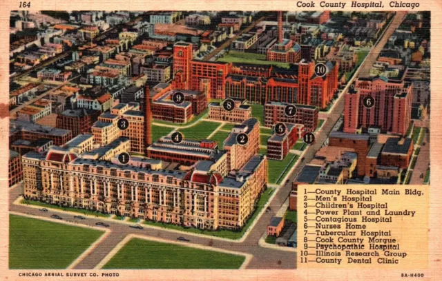 Postcard Chicago Aerial Survey Co Posted 1941