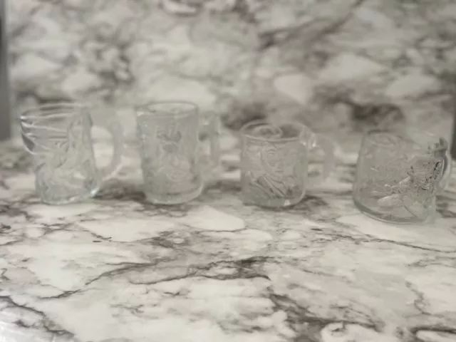 McDonald's Batman Forever 3D Movie Glass Mugs Vintage 1995-Complete Set Of 4