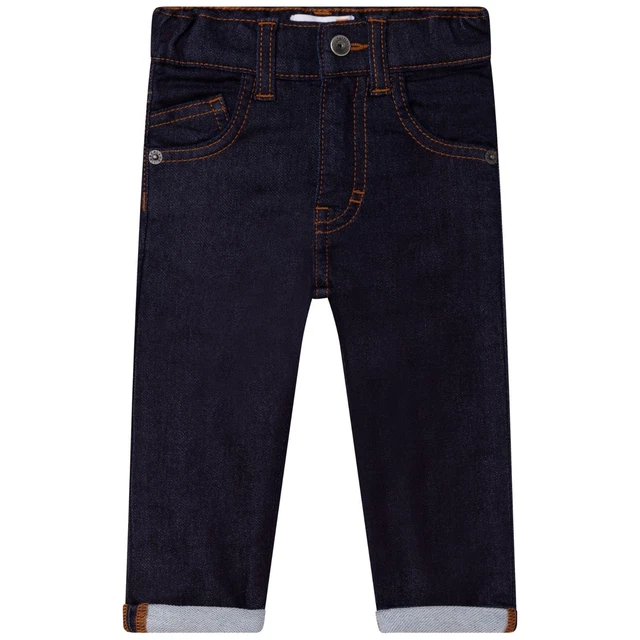 TIMBERLAND Pantalone jeans felpa neonato bambino lavaggio scuro 9 18 mesi 2 anni