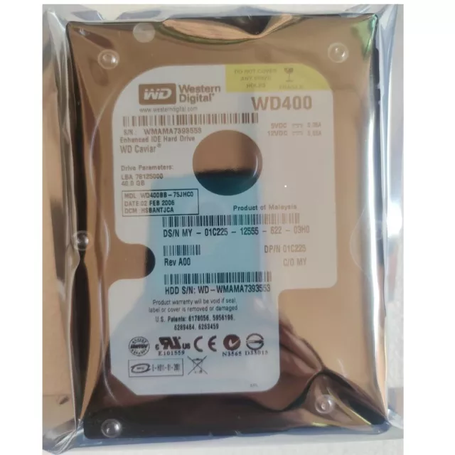 Western Digital WD 40GB WD400BB 7200RPM PATA IDE 3.5" HDD Hard Disk Drive