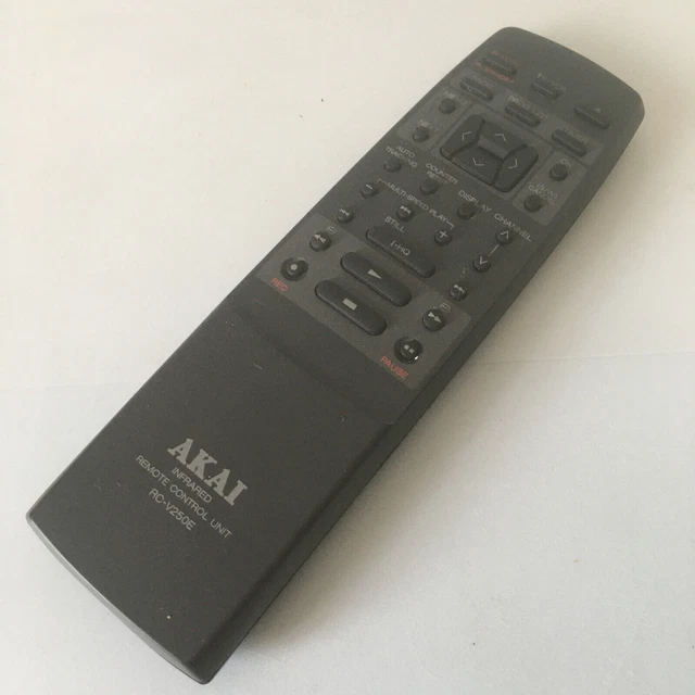 GENUINE AKAI RC-V250E Remote Control Black Infrared Unit for TV VCR ...
