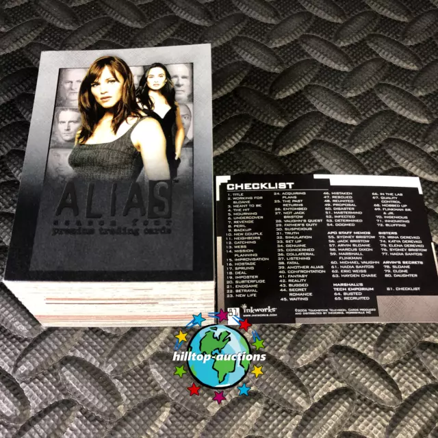 Alias Season 4/Four Complete 81-Card Premium Trading Cards Set 2006 Inkworks