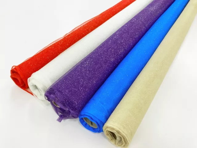 Glitter Rainbow Solid Tulle Roll Fabric 6 By 10 Yards Wedding