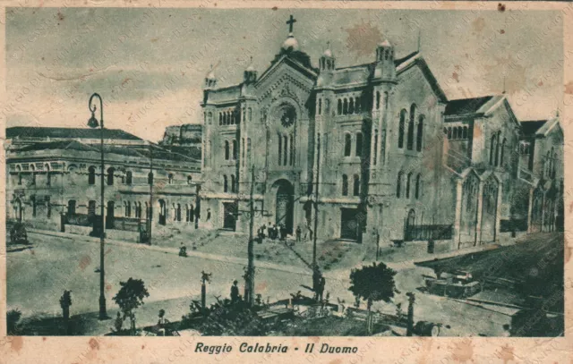 1929 REGGIO CALABRIA Il Duomo Cartolina animata