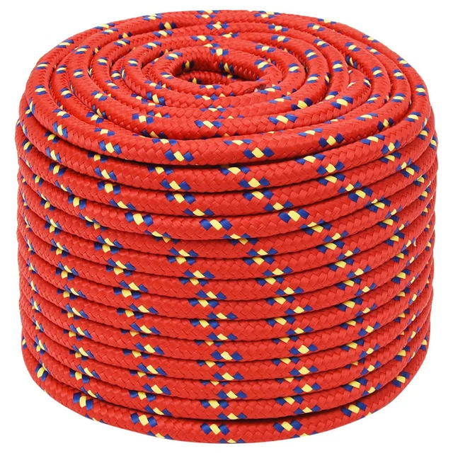 Festnight Bootsseil Polypropylen Seil 14 mm 100 m Rot Polypropylenseil  I2W2