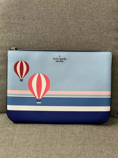 Kate Spade “Up up And Away” Hot Air Balloon Large Zip Pouch