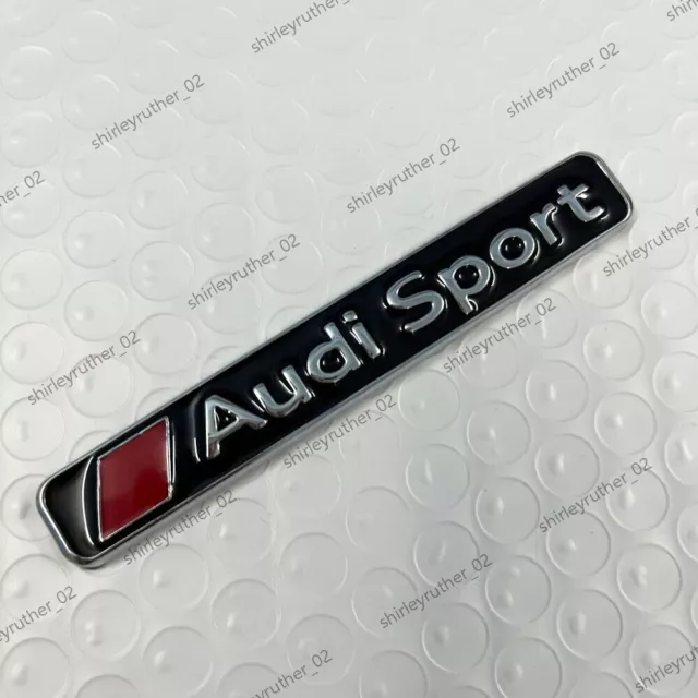 1pc Audi Sport Schriftzug Exterieur schwarz rot chrom 9.5 x 1.4cm 1x Emblem Logo