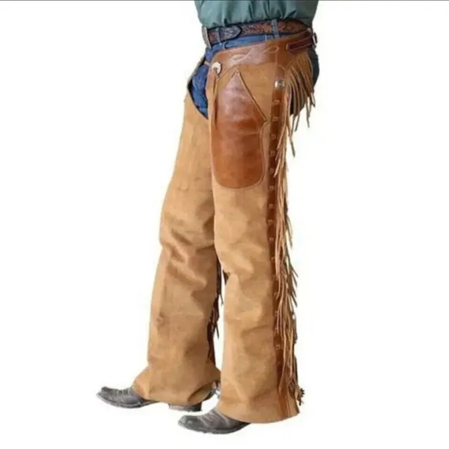 Western Cowboy Best Chap Fringes Pantalon en cuir suédé Chaps d'équitation