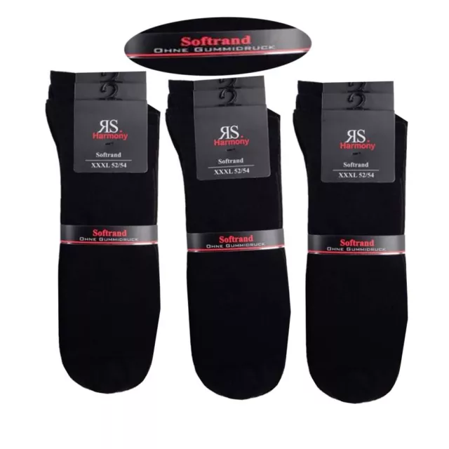 3/6/10 Paar Herren Socken Herrenstrumpf Schwarz ohne Gummi Gr. 47 - 54 SR-30139