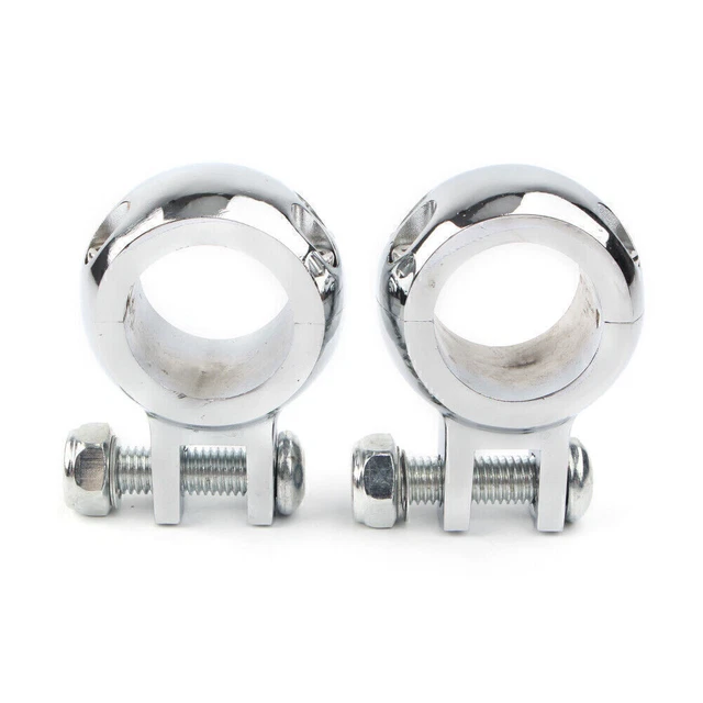 Supporto morsetto motore cromato 1-1/4" 32 mm paraurti per coppia Harley