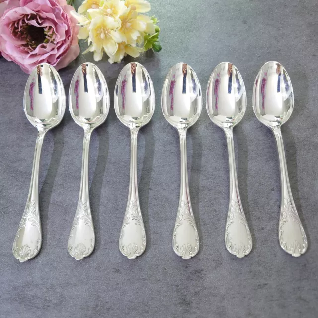 Christofle Marly 6pcs Silver plated Flatware Coffee Spoon Excellent