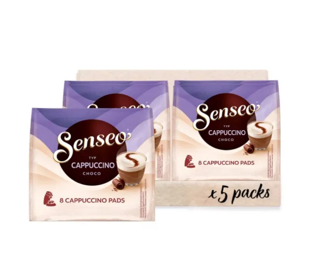 Senseo Pads Cappuccino Choco, 40 Kaffeepads, 5Er Pack, 5 X 8 Getränke, 460 G