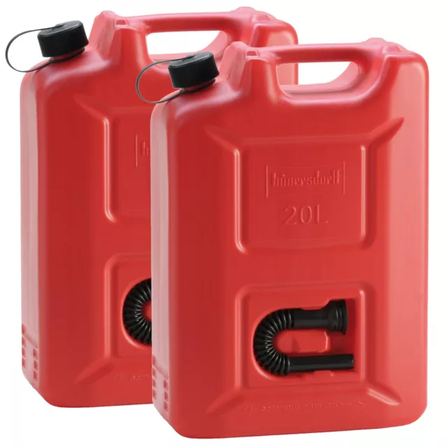 2x PROFI Kraftstoffkanister 20 L ROT Reservekanister Benzinkanister Kanister UN