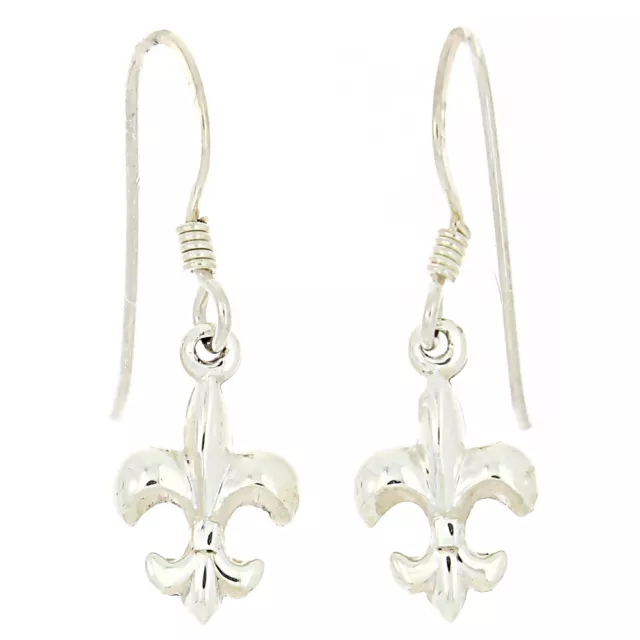 NEW OLD STOCK STERLING SILVER fleur de lis EARRINGS (tiny size)