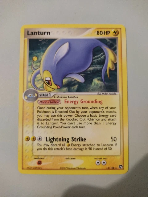 CARD POKEMON - LANTURN NON HOLO NM 15/108 EX Power Keepers