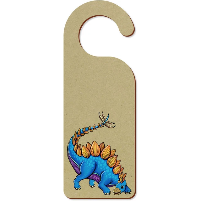 'Dinosaurio Stegosaurus dibujos animados' 200 mm x 72 mm colgador de puertas (DH00034874)