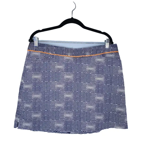 Lady Hagen Skort Womens 14 Blue Geometric Skirt Tennis Golf Stretch Inner Shorts