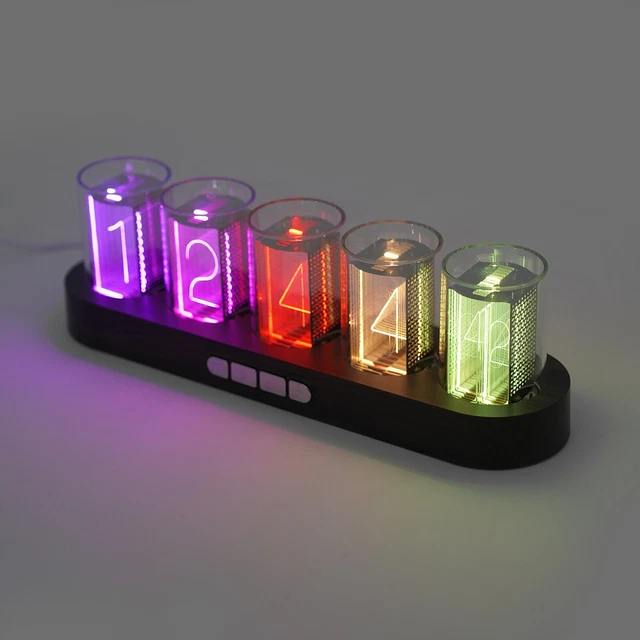 Vintage LED Nixie Tube Clock Digital Display Clock Desktop DIY Gift