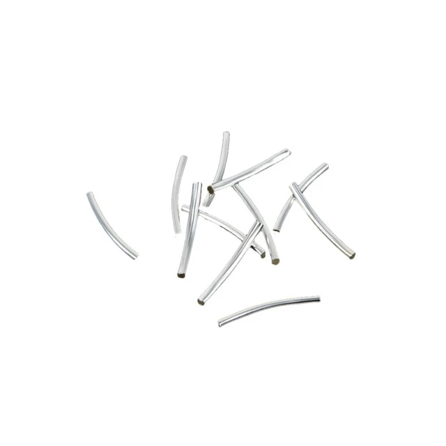 50 Pcs Jewelry Making Beads Bent Pipe Material Loose Metal Beads