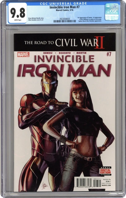 Invincible Iron Man #7A Deodato CGC 9.8 2016 3922838003 1st cameo Riri Williams