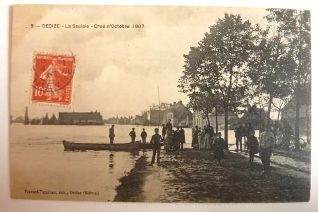 CPA -58 - DECIZE - La Saulaie -Crue d'octobre 1907-   1907  Réf E /06