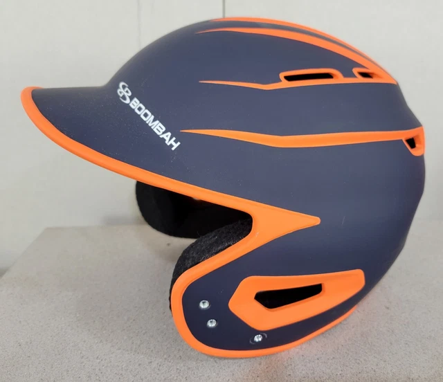 BOOMBAH BASEBALL SOFTBALL Batting Helmet Navy Orange Sleek Jr Junior