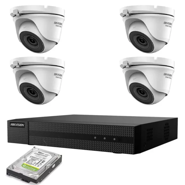 Kit Videosorveglianza 4 Telecamere Ahd Hikvision 5 Mpx  Hd 2Tb