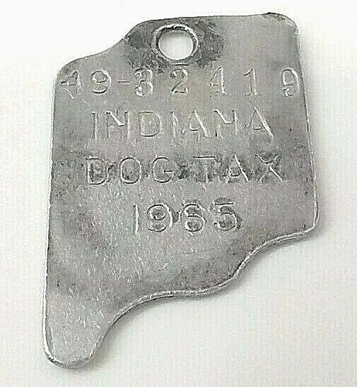 Vintage Dog Tax Tag License 1965 Indiana Exonumia Registration