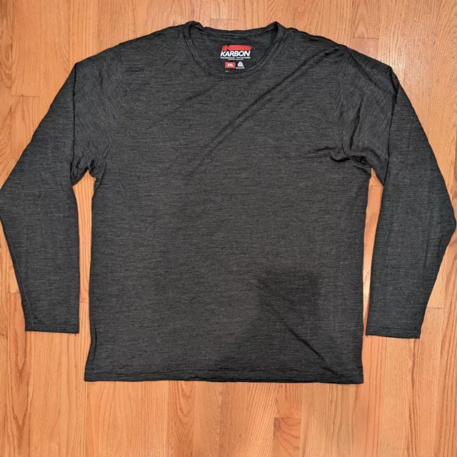 NEW KARBON MEN S 100 Merino Wool Long Sleeve Crew Neck T Shirt BLACK XXL 22.99 PicClick