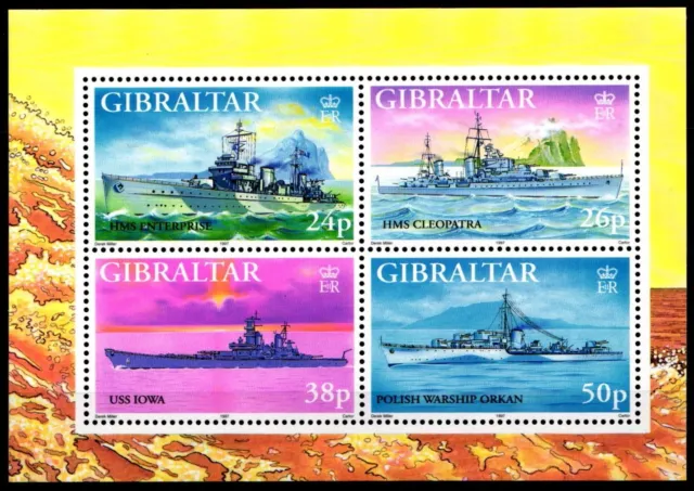 Gibraltar Block 29 mit 797-800 postfrisch Schifffahrt #GW239