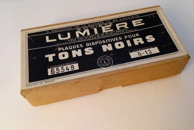 Boîte Plaques Photo A. Lumière Chlorobromure D'argent 6 1/2-9 - Non Ouvert Vintage