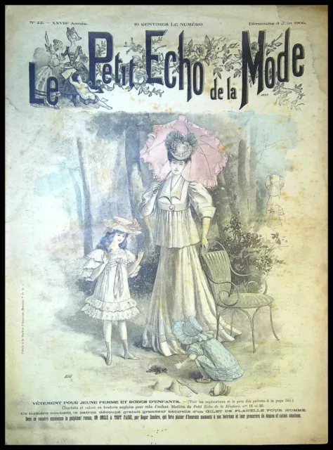 Le Petit Echo de la Mode année 1906, Ancien magazine Français N°22