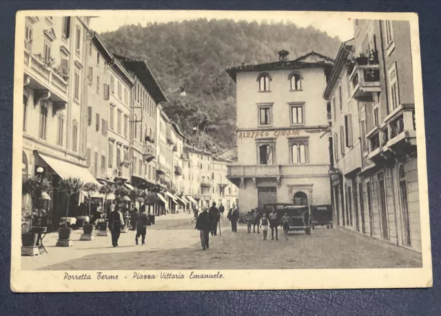 PORRETTA TERME (BOLOGNA) PIAZZA VITTORIO EMANUELE - Viaggiata 1938