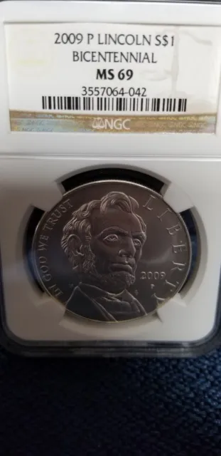 2009 P Bicentennial Lincoln Silver Commemorative Dollar NGC MS69