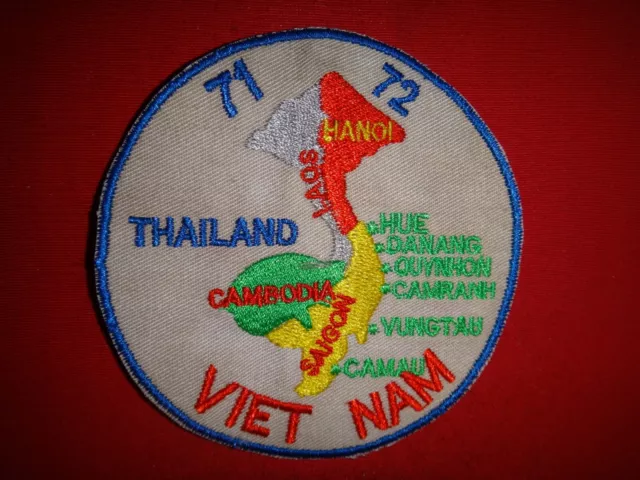1971-72 SOUTHEAST ASIA Countries THAILAND, LAOS, CAMBODIA, and VIETNAM War Patch