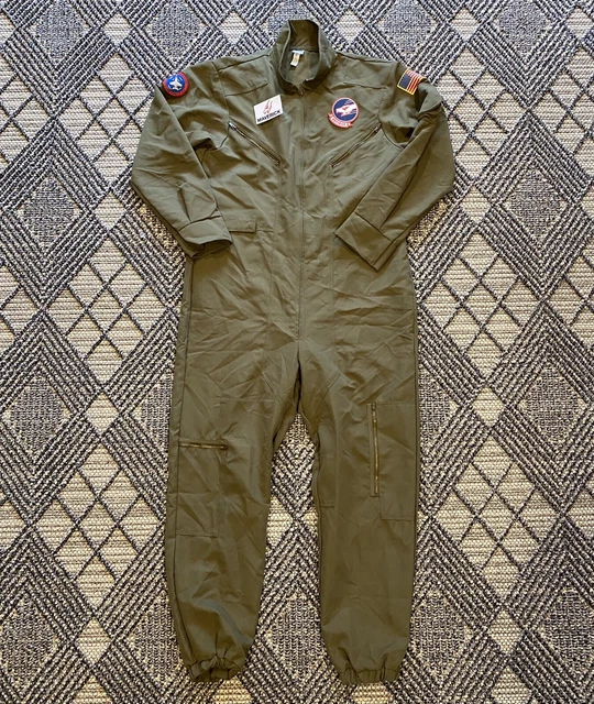 TOP GUN FLIGHT Suit Coveralls Costume Maverick Mens LARGE Halloween