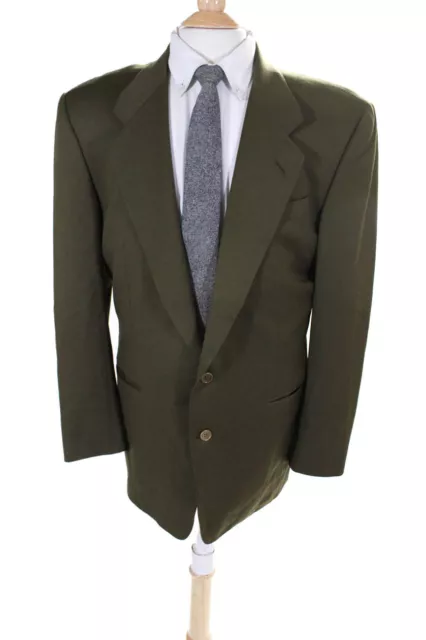 Canali Mens Two Button Blazer Jacket Brown Wool Size EUR 50 Long