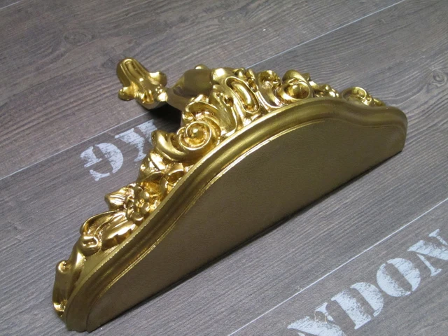 Console Murale Baroque Blanche - Miroir Rétro, 31x21x12 Cm, Fabrication Italienne
