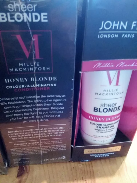 John Frieda Sheer Blonde Honey /B Shampoo +Conditioner 250ml ( Milly Mackintosh)