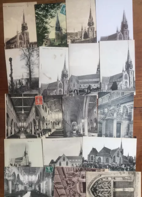 ancienne carte postale lot Bernay église de la Couture monument