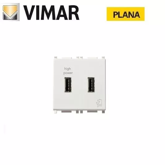 PRESA USB ALIMENTATA 5V 1,5A Vimar Plana 14292 Bianco. EUR 19,22 - PicClick  IT