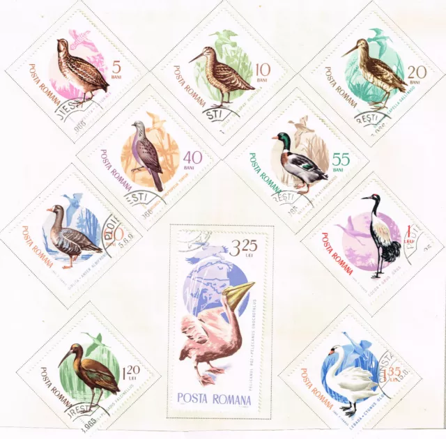 Romania Fauna Farm Birds 10 stamps set 1965