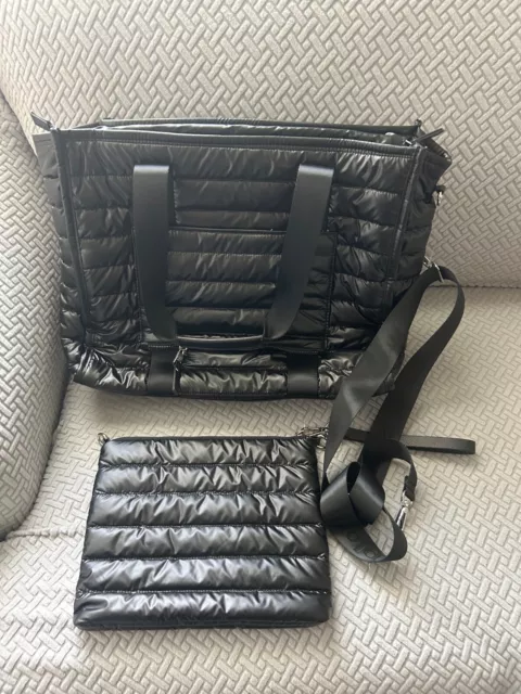 SAMANTHA BROWN Quilted Tote and Crossbody 2 PIECE  Set BLACK Nwt 2