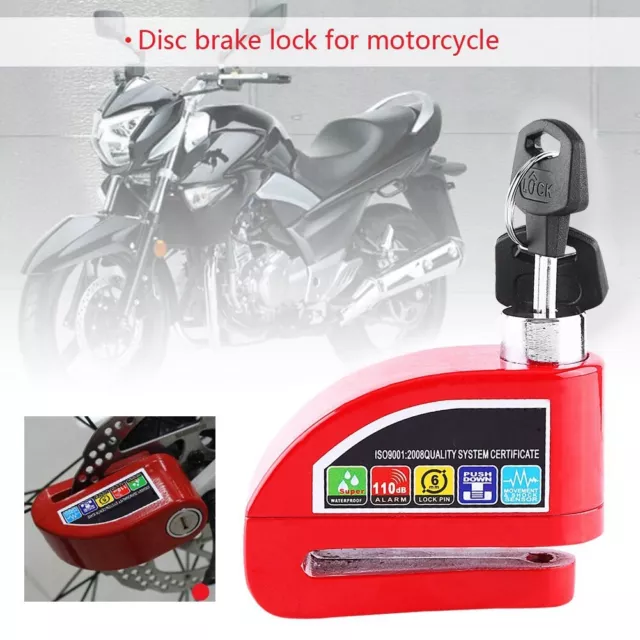 Security Anti-theft Disc Brake Wheel Lock For Motorcycle Scooter Bike Alarming