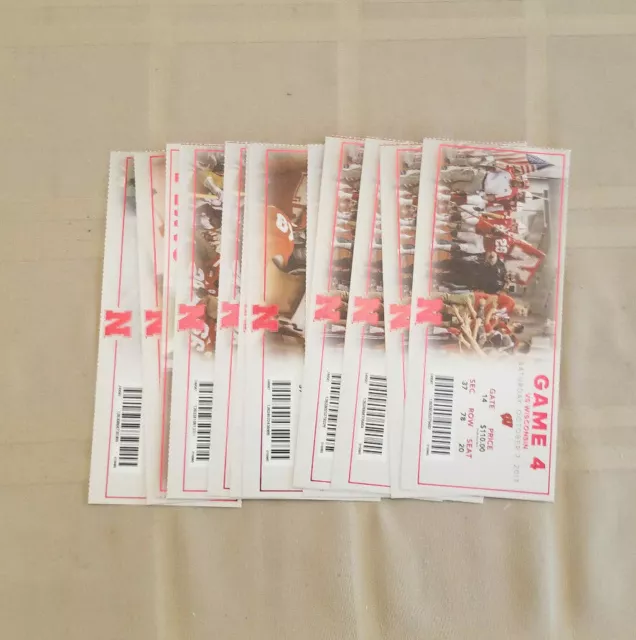 2017 Nebraska Cornhusker Football Ticket Stubs