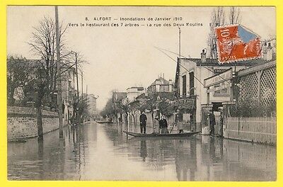 cpa 94 - MAISONS ALFORT Inondations RESTAURANT des 7 ARBRES Rue des DEUX MOULINS