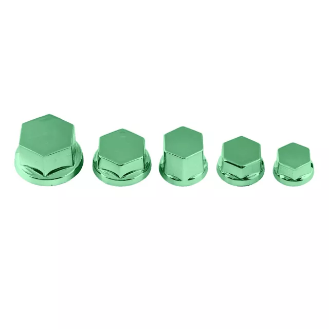 30Pcs Green Motorcycle Motorbike Screw Nut Bolt Cover Decor For Green