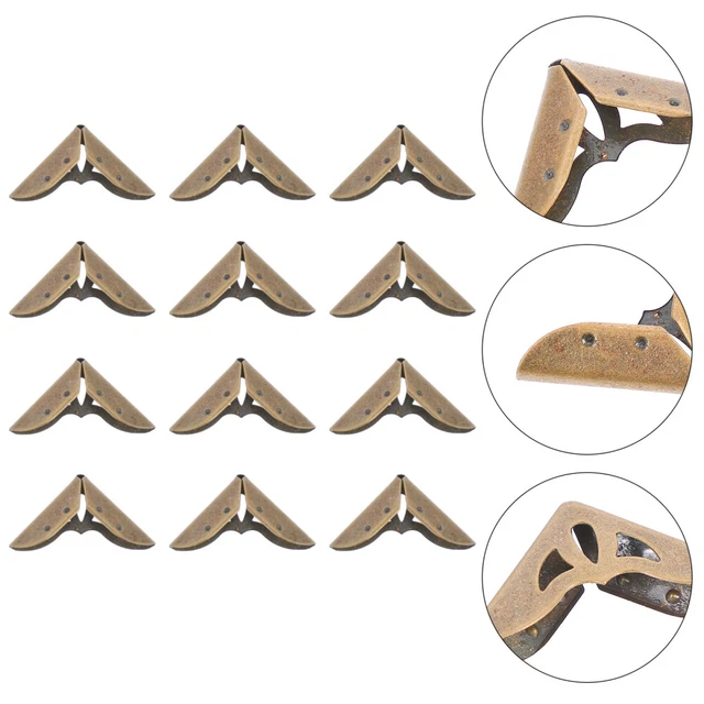 12pcs Metall Eckenschutz Antik Messing Aushöhlen Schutz für Album Scrapbooking N
