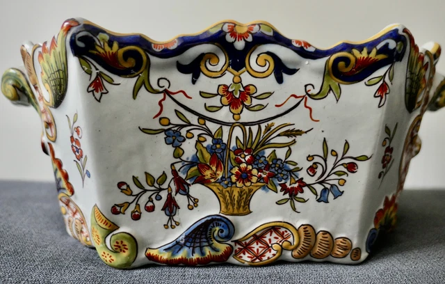 Aiguière En Faïence De Rouen - Fin XIXe, Motifs Floraux Peints à La Main, Excellent état