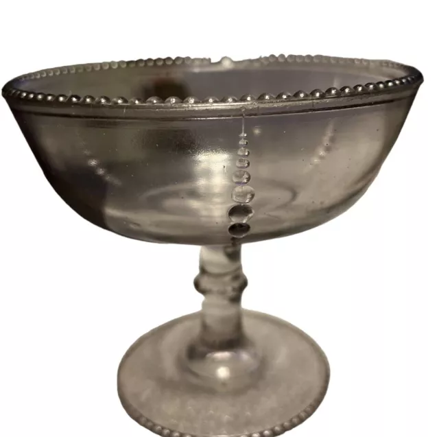 Vintage Clear Glass Dish On Pedestal, Candy Or Relish Dish, Pedestal Bowl